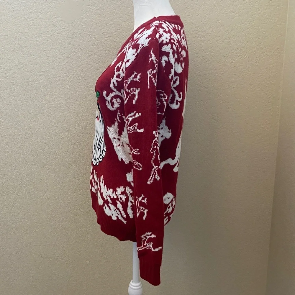 Festive Red Santa Sweater. Size S. Cute design!
